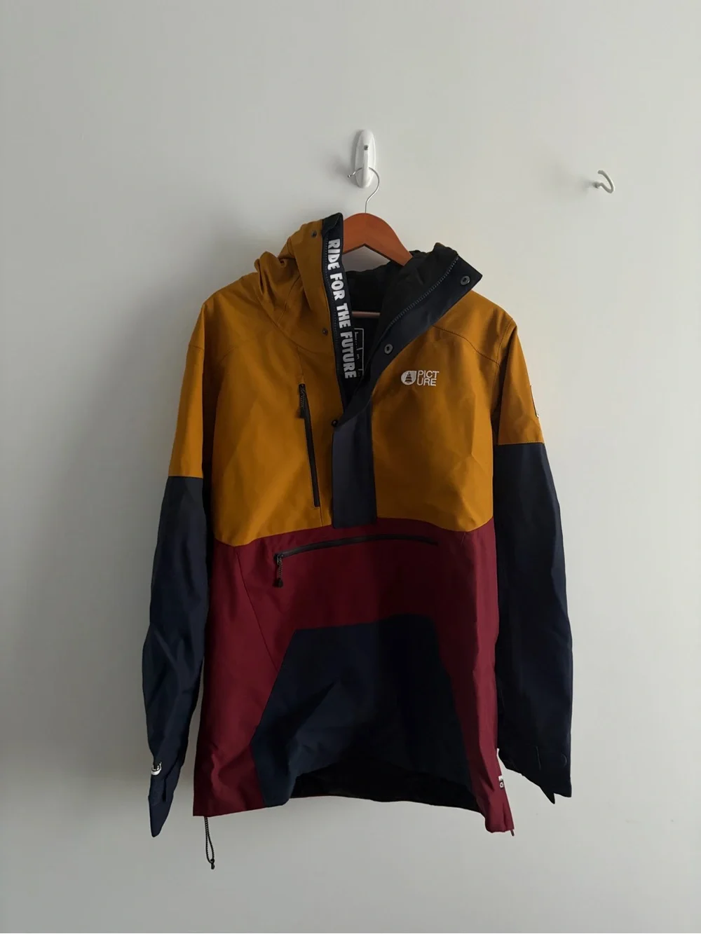 Picture Organic Men’s Colorblock Ski Jacket - Mustard/Maroon/Navy